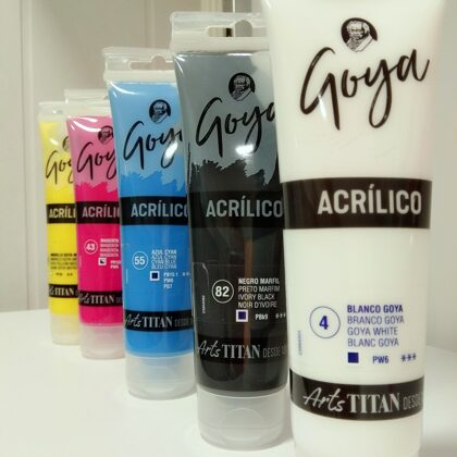 Acrílico de 120 ml. Colores disponibles: magenta, cyan, cerúleo amarillo, amarillo limón, 