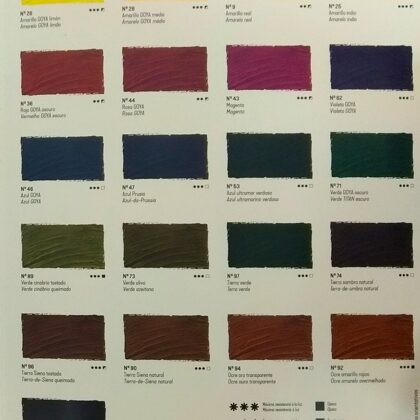 Carta de colores óleo Goya 1