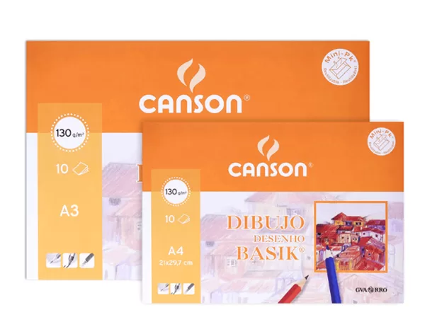 Papel de dibujo en pak de 10 láminas. Canson