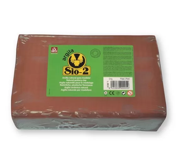 Arcilla roja. Tamaños: 1,5kg y 12,5kg. Sio-2